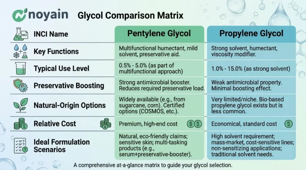 Glycol Comparison Matrix