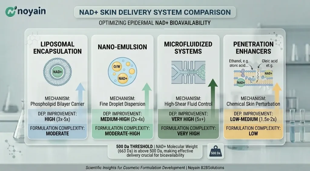 NAD+ Skin Delivery System Comparison