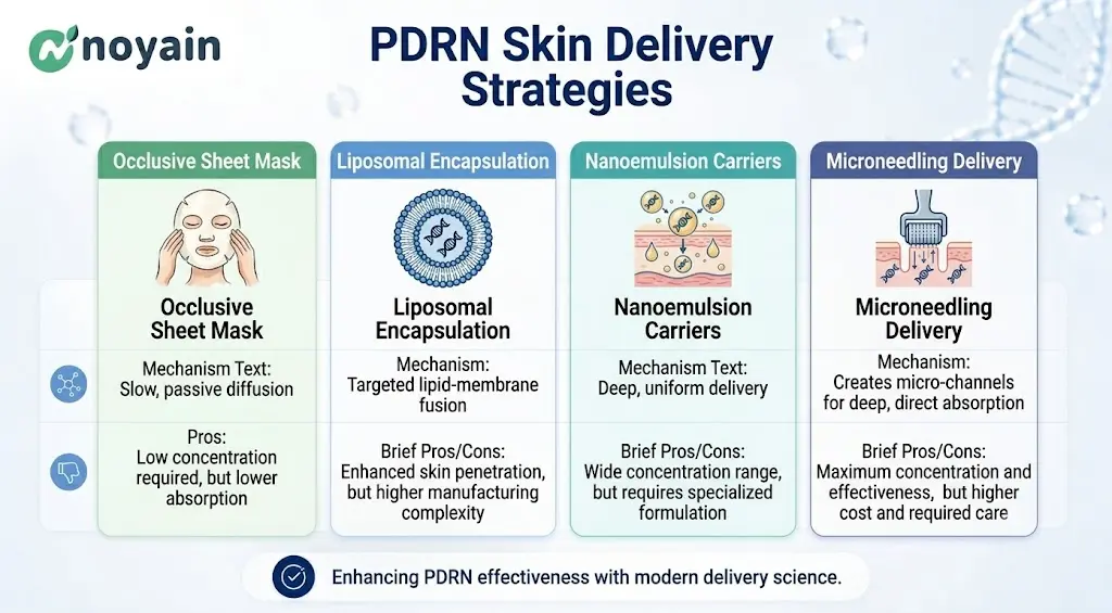 PDRN Skin Delivery Strategies Illustration