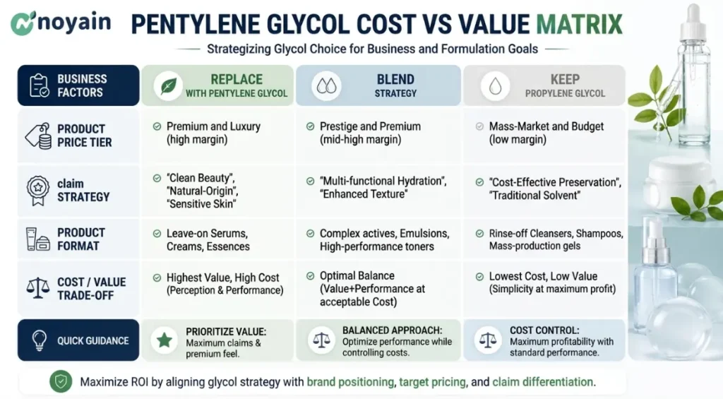 Pentylene Glycol Cost vs Value Matrix