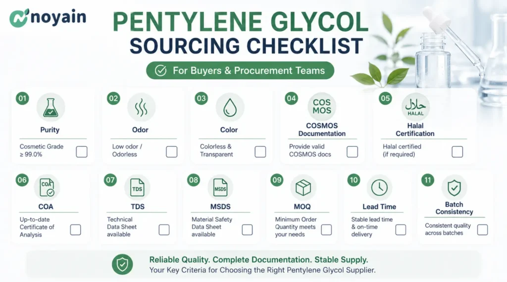 Pentylene Glycol Sourcing Checklist