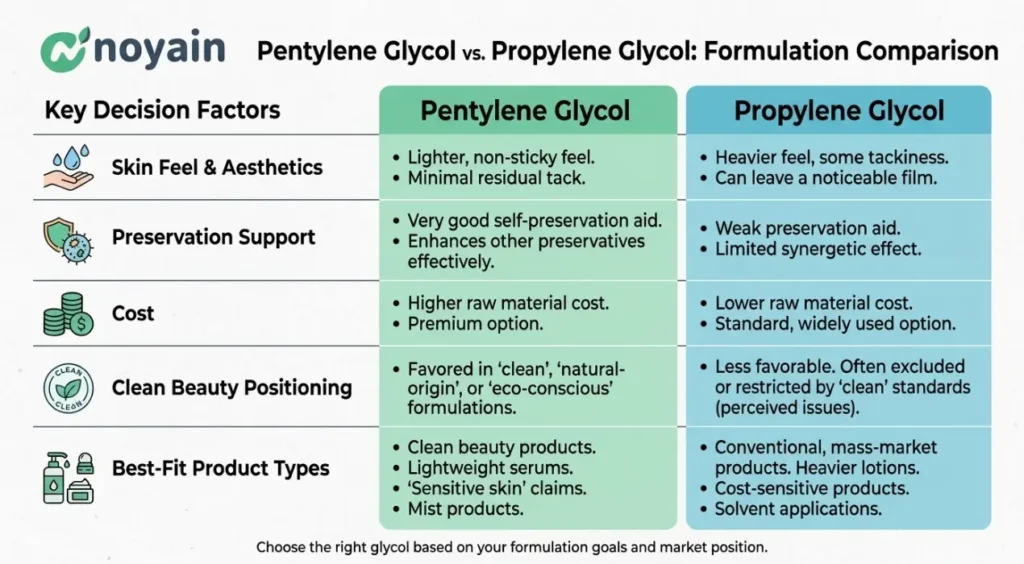 Pentylene Glycol vs Propylene Glycol Comparison