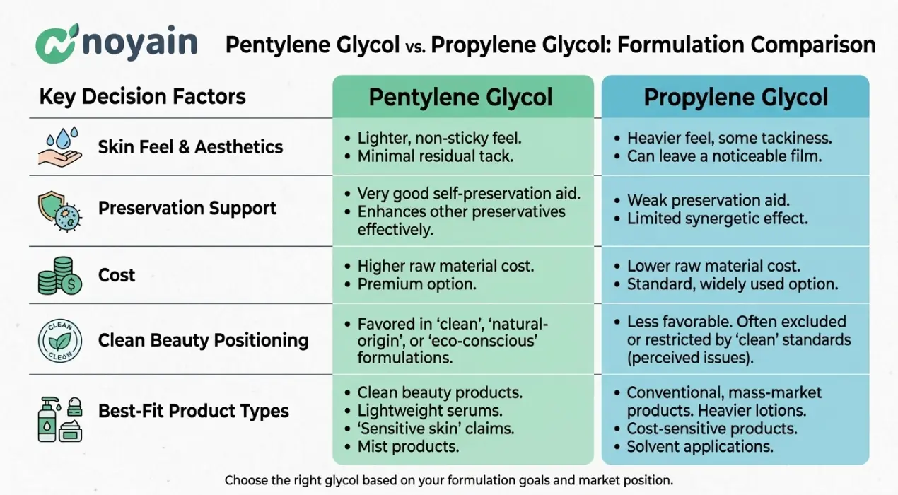 Pentylene Glycol vs Propylene Glycol Comparison