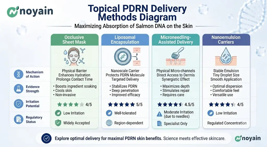 Topical PDRN Delivery Methods Diagram