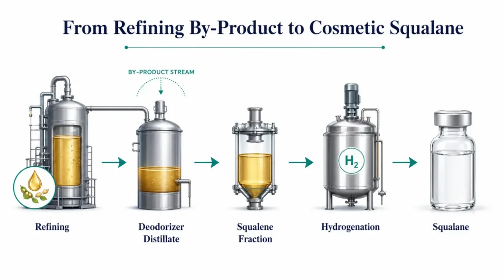 From Refining By-Product to Cosmetic Squalane