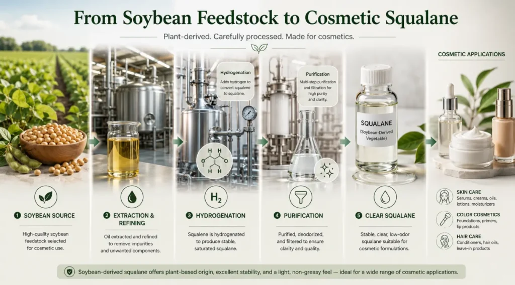From Soybean Feedstock to Cosmetic Squalane