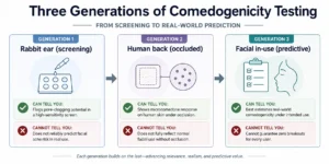 Three Generations of Comedogenicity Testing