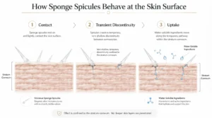 How Sponge Spicules Behave at the Skin Surface