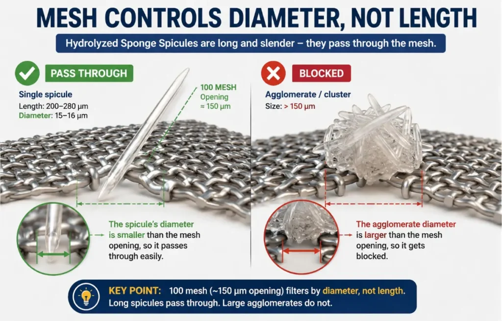 Mesh constrains diameter, not length