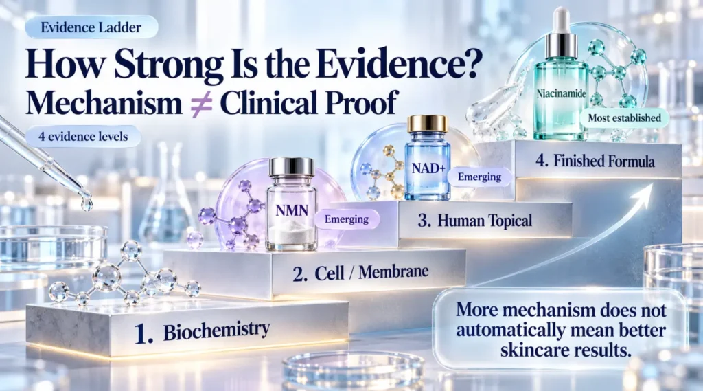NAD+ Skincare Evidence From Mechanism to Clinical Proof